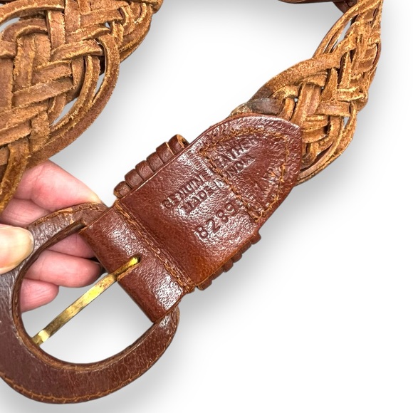 Genuine, leather, braided women’s belt - Picture 3 of 8